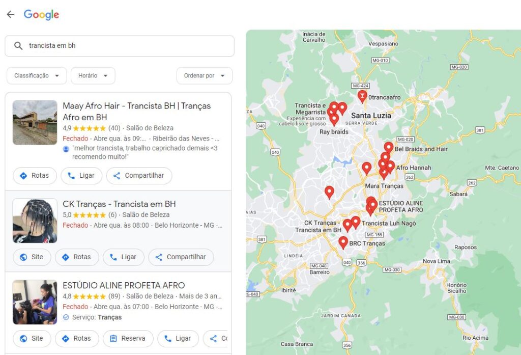 Google Meu Negócio para Trancistas - Divulgação de Trancista